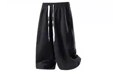 王者荣耀 美式复古纯色七分裤简约百搭宽松舒适透气亲肤凉感居家户外运动青少年潮流休闲短裤 男女同款