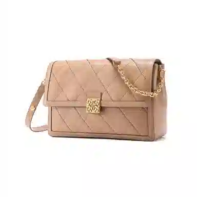 梦特娇 时尚 出街气质百搭 经典潮流 羊皮 单肩包 女款 冰咖啡