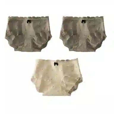 二三二三 花卉蕾丝轻薄透气抑菌三角裤不卷边不卡档无痕内裤柔软亲肤斑点蝴蝶结法式性感甜美少女短裤 女款 组合装