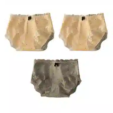 二三二三 花卉蕾丝轻薄透气抑菌三角裤不卷边不卡档无痕内裤柔软亲肤斑点蝴蝶结法式性感甜美少女短裤 女款 组合装