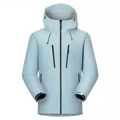 与狼共舞  垂感时尚简约连帽纯色防风透气户外轻薄长袖 冲锋衣 男款