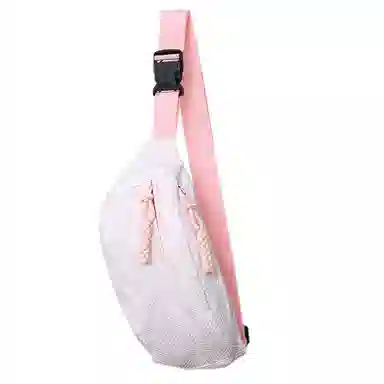 泰克森 街头潮流便携 尼龙 胸包 常规 男女同款情侣款 米黄色/粉红色