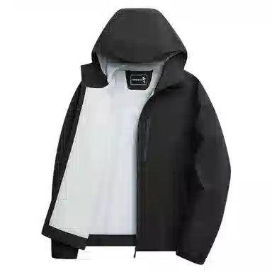 与狼共舞  垂感时尚简约连帽纯色防风透气户外轻薄长袖 冲锋衣 男款