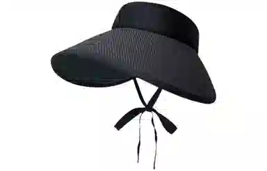 优幽兰 时尚百搭小众设计感草帽透气空顶帽女简约高级感大帽檐显脸小遮阳帽户外出行骑车防紫外太阳帽素颜遮脸 聚酯纤维 防晒帽 女款