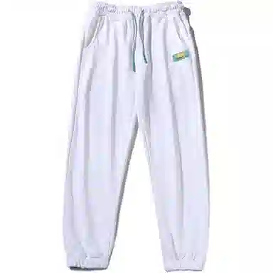 乱步 潮牌个性宽松束脚港风时尚针织运动裤休闲裤 男女同款