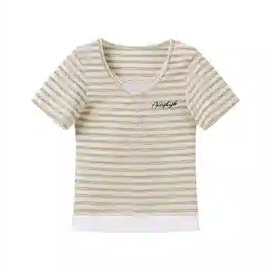 YK&YB Classic Stripe V-Neck Tee