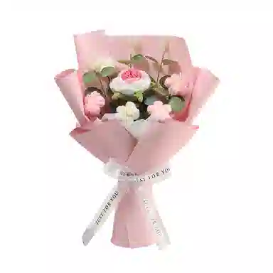 欧洛伊 手工钩织编织花朵 手捧花针织毛线花 玩具