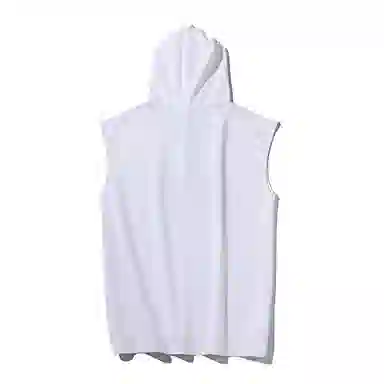 乱步 重磅纯色透气连帽无袖背心 男女同款