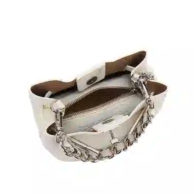 BUHOWE Matte Chain Bucket Bag