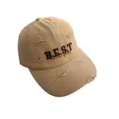 艾佳微 美式破洞刺绣做旧显脸小遮阳软顶嘻哈街头旅行户外 棉 鸭舌帽 男女同款情侣款