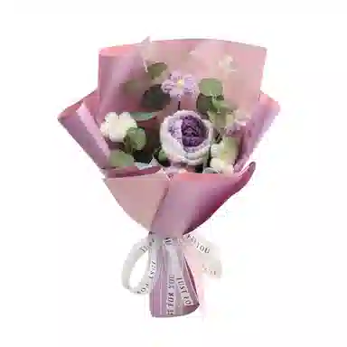 欧洛伊 手工钩织编织花朵 手捧花针织毛线花 玩具