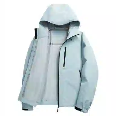 与狼共舞  垂感时尚简约连帽纯色防风透气户外轻薄长袖 冲锋衣 男款