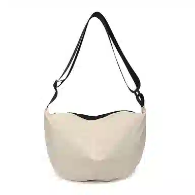 行途 潮牌学生简约百搭布袋背包休闲通勤腋下包 水洗布 斜挎单肩包 男女同款情侣款 黑色/白色/绿色/黄色/桔色