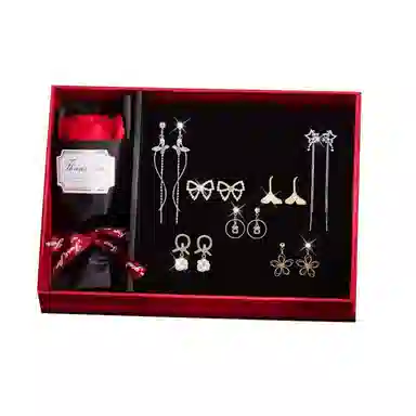 缔晶 一周森系时尚长款森系流苏 气质优雅通勤造型礼盒 合金 耳夹 女款