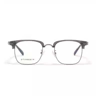 【可配度数】 佐川 时尚黑金半框眼镜 斯文男大近视眼镜 遮脸显脸小 可配防蓝光变色 合金 眉毛框/眉线框 光学镜架 男女同款情侣款