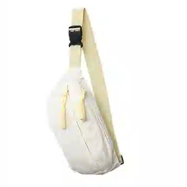 泰克森 街头潮流便携 尼龙 胸包 常规 男女同款情侣款 米黄色/粉红色