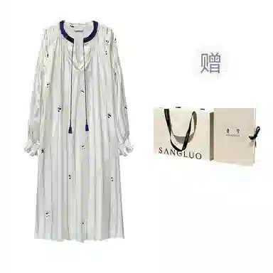 桑罗 熊猫连衣裙印花家居服长袖睡裙 女款 礼盒装