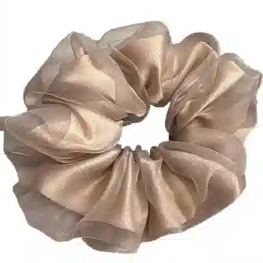 左欧 超大韩系超仙纯色网纱双层轻奢高级感 欧根纱 扎头绳发绳 女款