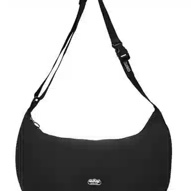 乔丹 拉链开合可调节肩带 聚酯纤维 单肩斜挎包 男女同款情侣款 黑色