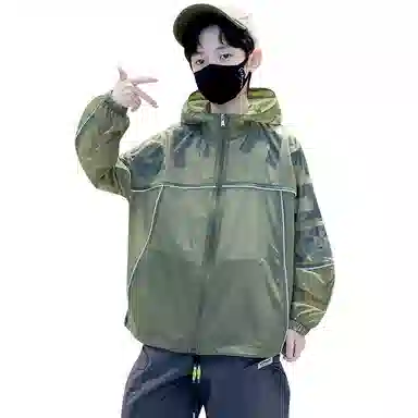 棉基因防晒服 洋气宽松连帽长袖 中小童