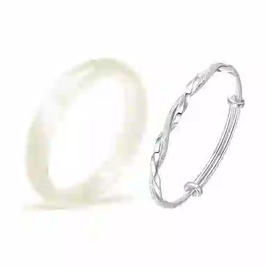 郁馨 莫比乌斯系列爱无止境新中式素圈一步一响简约百搭设计感古风旗袍古香 #好运 玻璃猫眼 手镯 男女同款情侣款