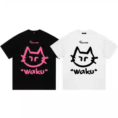 K411 Cartoon Cat Logo T-Shirt
