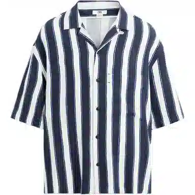 ZARA Striped Short Sleeve Shirt