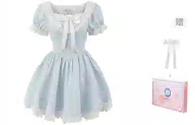 东鲸岁时记 蕾丝小个子气质女装高级感白色短袖连衣裙 女款 礼盒装