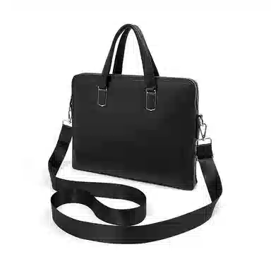 老人头 商务通勤时尚高级质感 牛皮 公文包 男款 黑色