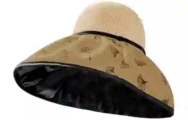 优幽兰 韩版高级感百搭蝴蝶结小众时尚潮流户外黑胶遮阳防紫外线 聚酯纤维 防晒帽 女款