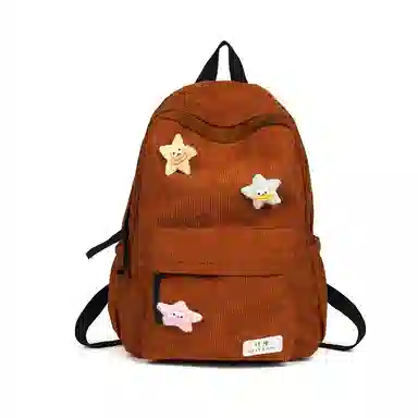 醇龙 简约百搭学院风 灯芯绒 书包背包双肩包 女款 多色