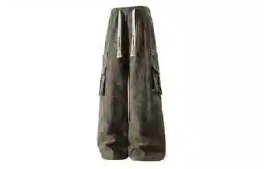 西行纪 复古废土风炸街必备迷彩四季通用青春流行工装裤美式直筒休闲裤个性痞帅潮牌大口袋阔腿牛仔裤 男女同款
