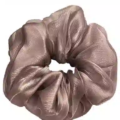 左欧 超大韩系超仙纯色网纱双层轻奢高级感 欧根纱 扎头绳发绳 女款