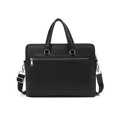 老人头 商务通勤时尚高级质感 牛皮 公文包 男款 黑色