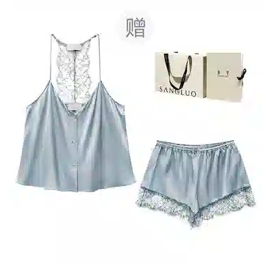 桑罗 吊带法式蕾丝露背性感可外穿睡衣套装 女款 礼盒装