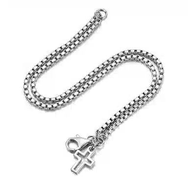 IDEAGEMER Cross Box Chain Bracelet 925 Silver