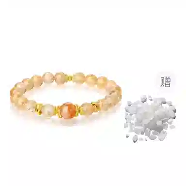 【日进斗金】 金六福吉祥 蜂蜜柚子清新灵动 日常佩戴百搭设计时尚爆款 清澈治愈系元气满满通透天然 黄水晶 手串 男女同款情侣款