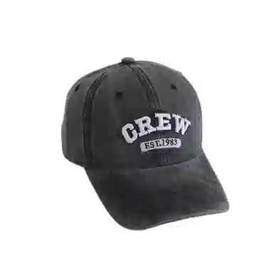 艾佳微 时尚大头围显白显脸小宽檐刺绣韩系简约百搭户外遮阳 棉 鸭舌帽 男女同款情侣款