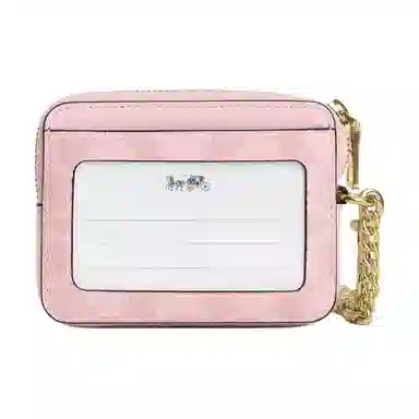 Coach 11 Classic Logo Card Case Pink