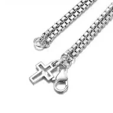 IDEAGEMER Cross Box Chain Bracelet 925 Silver