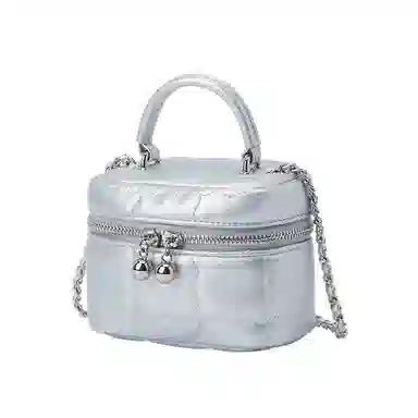 森马 小香风包包温柔 金属链条 化妆包盒子包手提包单肩斜挎包 迷你 女款 奶油色系