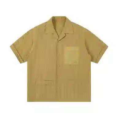 江南先生 野生无限户外刺绣口袋短袖宽松衬衣衬衫 男女同款