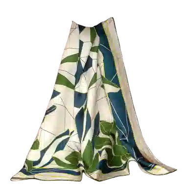 红豆 真丝大方巾手工卷边 桑蚕丝 丝巾 女款