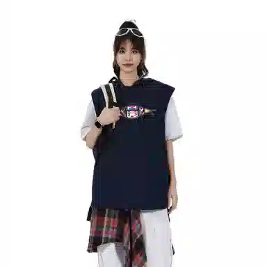 王者荣耀 美式简约趣味图案坎肩宽松舒适户外高街痞帅休闲百搭连帽无袖背心 男女同款