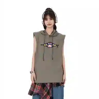 王者荣耀 美式简约趣味图案坎肩宽松舒适户外高街痞帅休闲百搭连帽无袖背心 男女同款