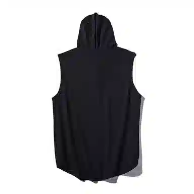 乱步 健身坎肩无袖锻炼篮球连帽外穿嘻哈街头宽松潮牌个性潮流背心 男女同款