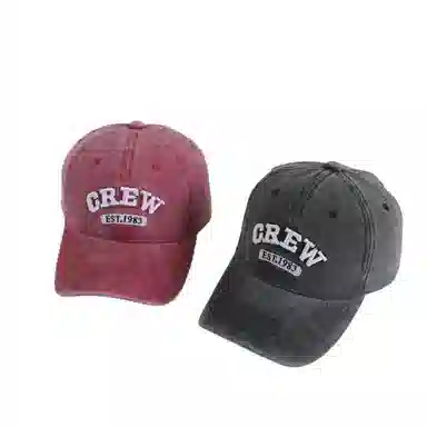 艾佳微 时尚大头围显白显脸小宽檐刺绣韩系简约百搭户外遮阳 棉 鸭舌帽 男女同款情侣款