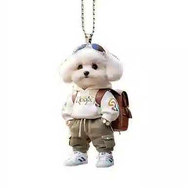 千桐 创意帅酷小泰迪狗时尚书包 亚克力 挂件 男女同款情侣款