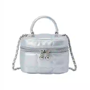 森马 小香风包包温柔 金属链条 化妆包盒子包手提包单肩斜挎包 迷你 女款 奶油色系