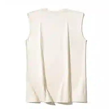 乱步 美式宽松不规则字母设计植绒印花休闲慵懒夏日凉感纯棉青少年学生无袖背心 男女同款